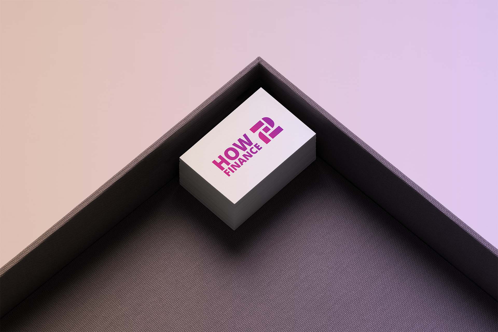 HOW 2 FINANCE 27 h2f business cards mockup slash series